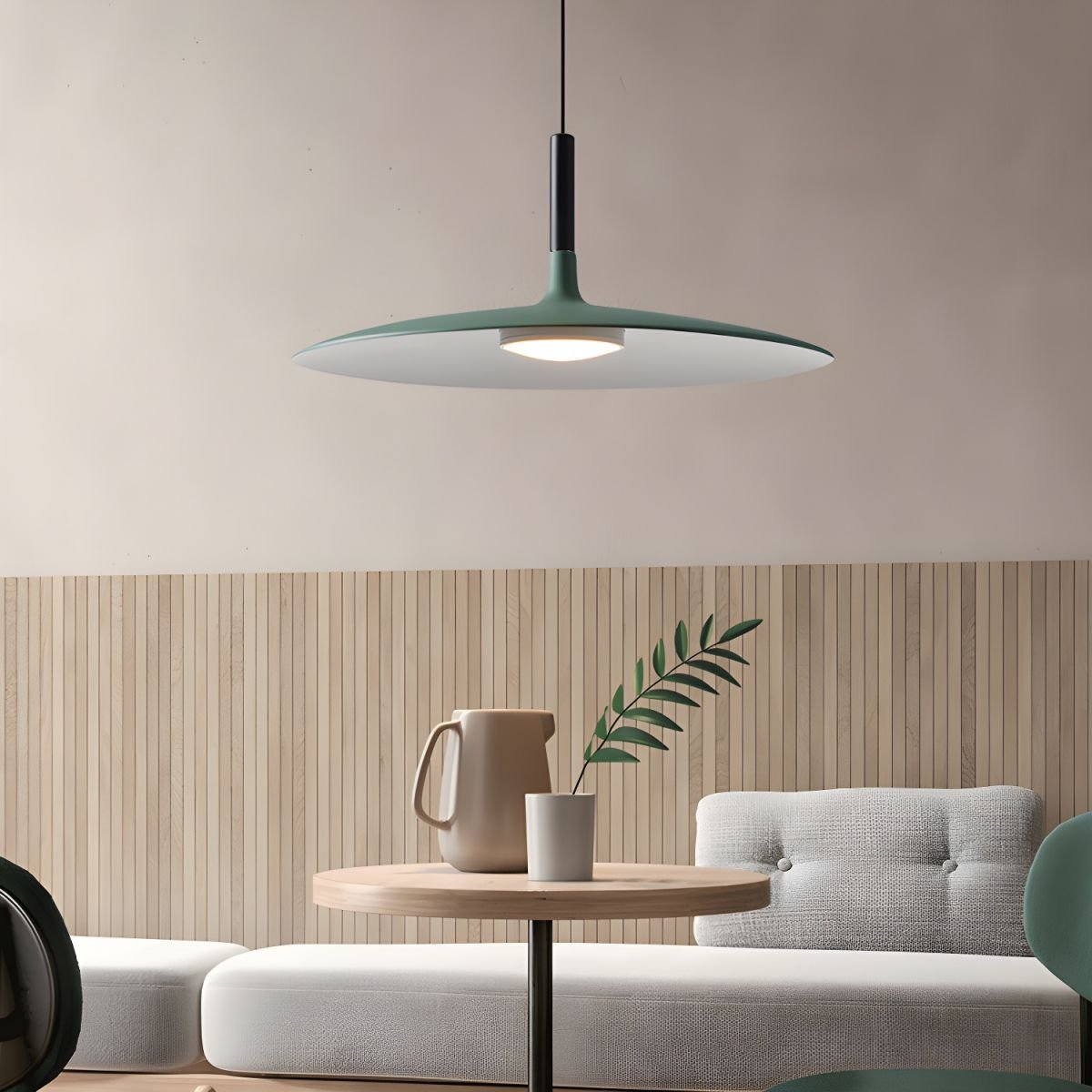 White Metal Pendant Light Saucer Dome Shade Matte Finish Modern Kitchen Dining Room Home Decor - Stack & Clear 6