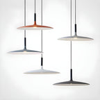White Metal Pendant Light Saucer Dome Shade Matte Finish Modern Kitchen Dining Room Home Decor - Stack & Clear 7