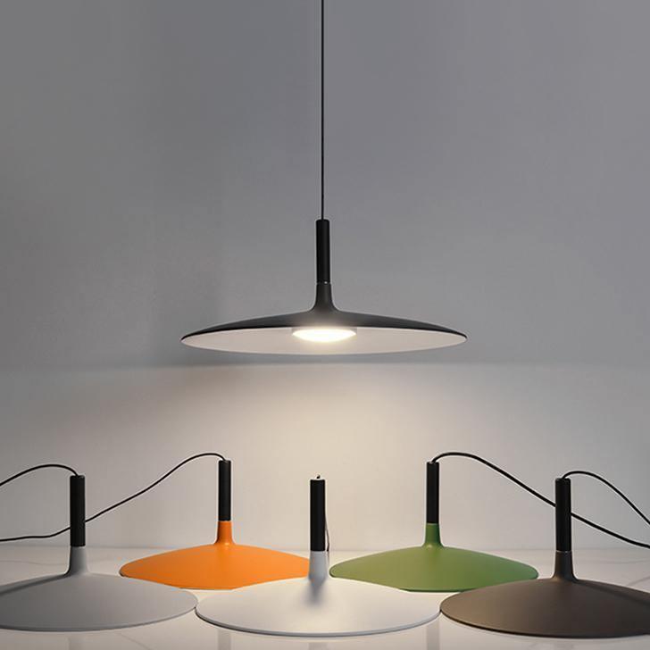 White Metal Pendant Light Saucer Dome Shade Matte Finish Modern Kitchen Dining Room Home Decor - Stack & Clear 9