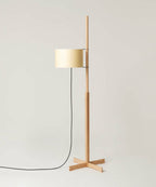 Wood Floor Lamp Adjustable Height LED Compatible 0