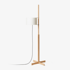 Wood Floor Lamp Adjustable Height LED Compatible 1