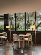 Wood Floor Lamp Adjustable Height LED Compatible 8