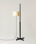 Wood Floor Lamp Adjustable Height LED Compatible 9