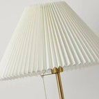 Wood Grain Floor Lamp with Pleated Shade - LED Compatible 2