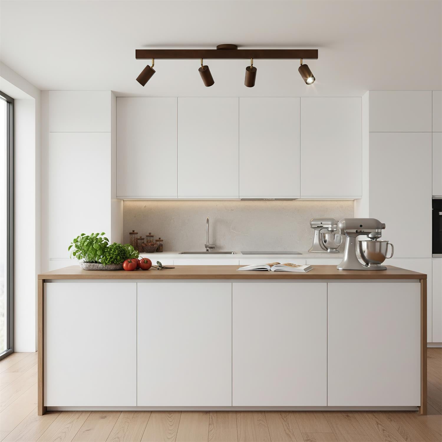 Wood LED Track Lighting Fixture – Rustic Design for Versatile Use 2