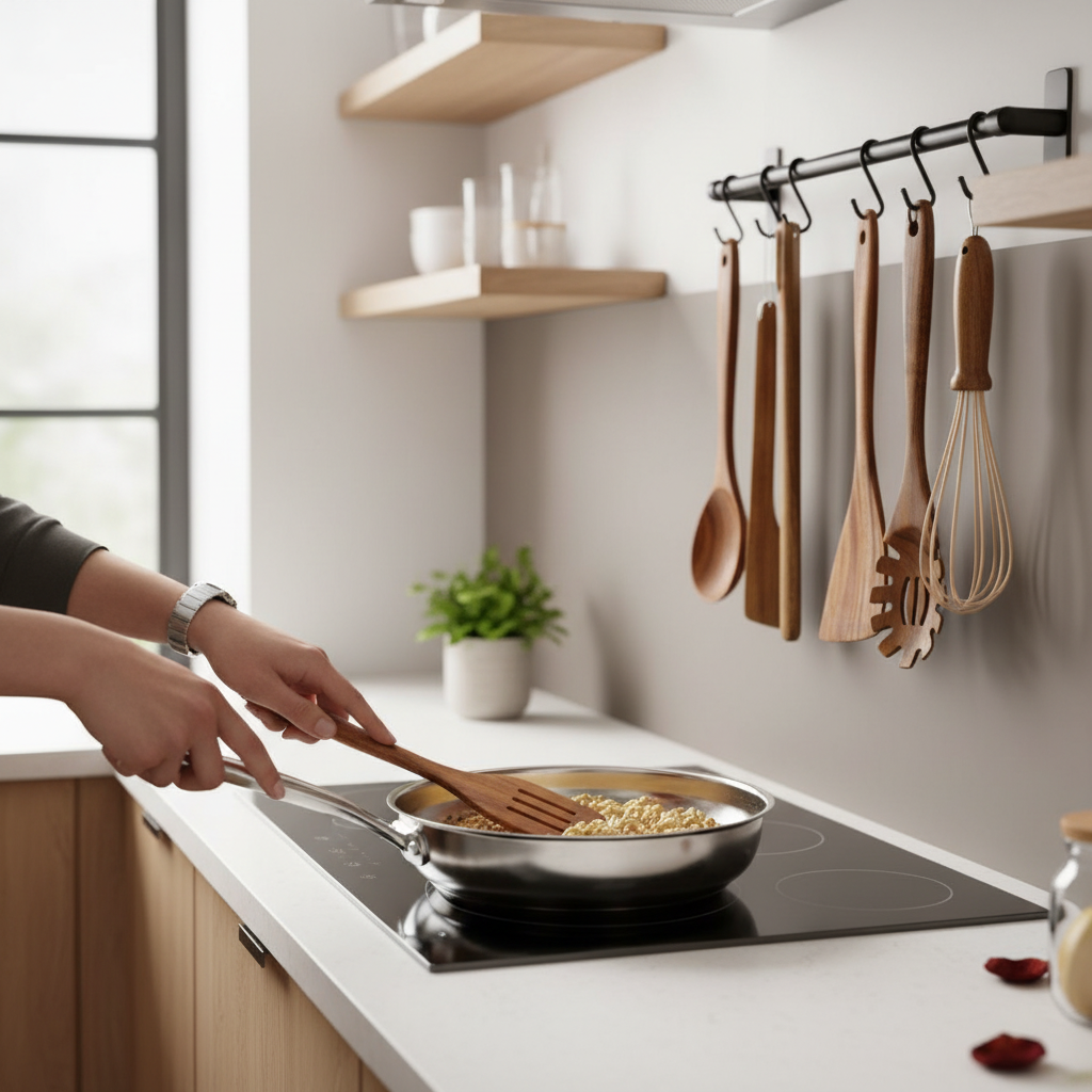 Wooden Cooking Utensil Set - 7pc Heat Resistant Kitchen Tools 6