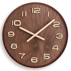 Wooden Wall Clock Silent Sweep Modern - Living Room 0