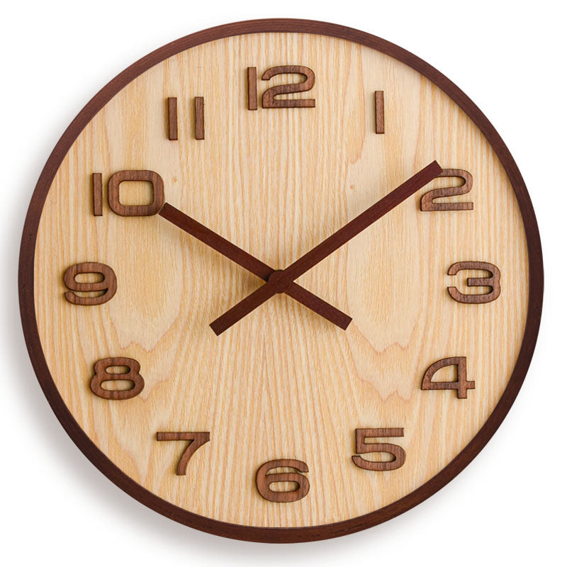 Wooden Wall Clock Silent Sweep Modern - Living Room 4