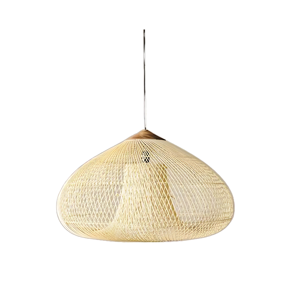 Woven Rattan Pendant Light Fixture – Bohemian Kitchen Hanging Lights 0