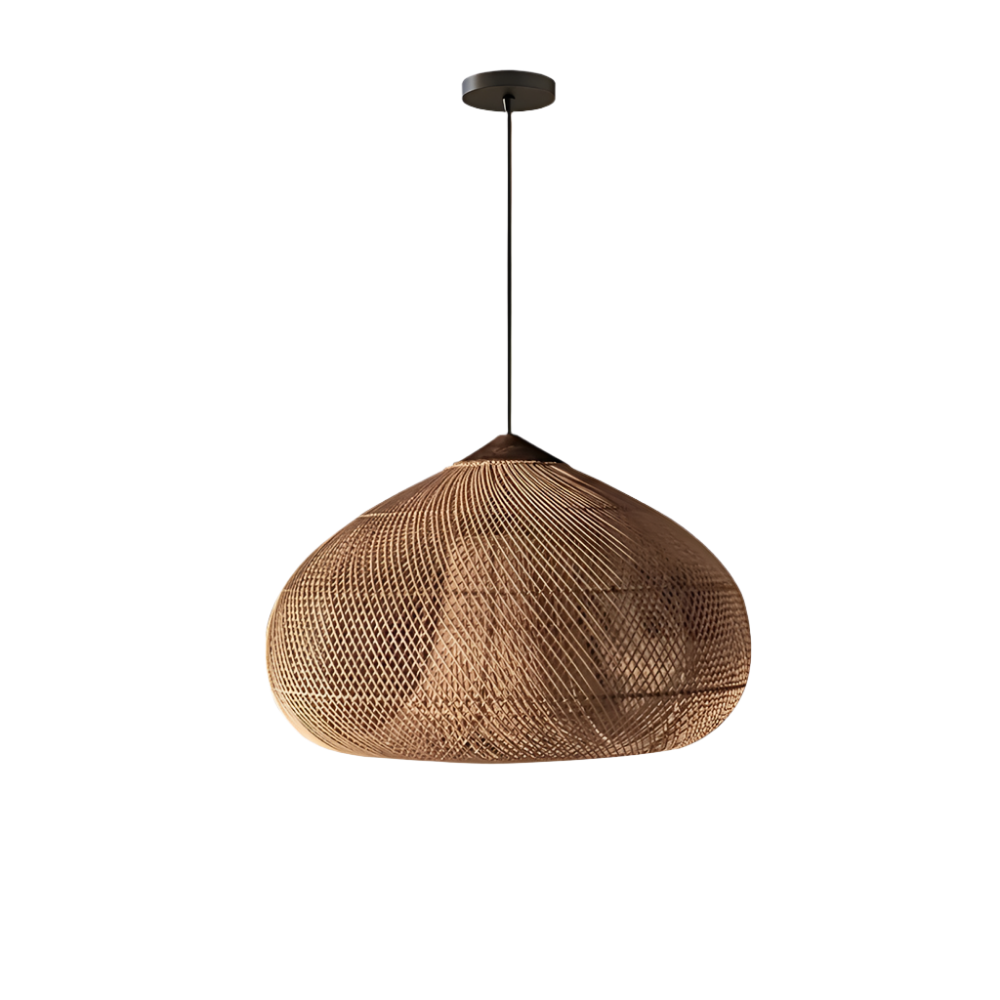 Woven Rattan Pendant Light Fixture – Bohemian Kitchen Hanging Lights 1