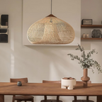 Woven Rattan Pendant Light Fixture – Bohemian Kitchen Hanging Lights 7