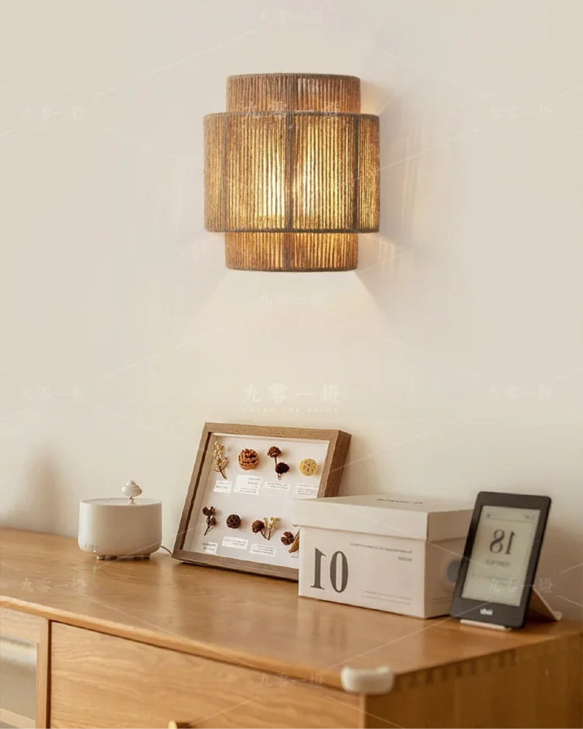 Woven Rope Wall Lamp – Natural Beige Sconce for Cozy Home Decor and Modern Style 1