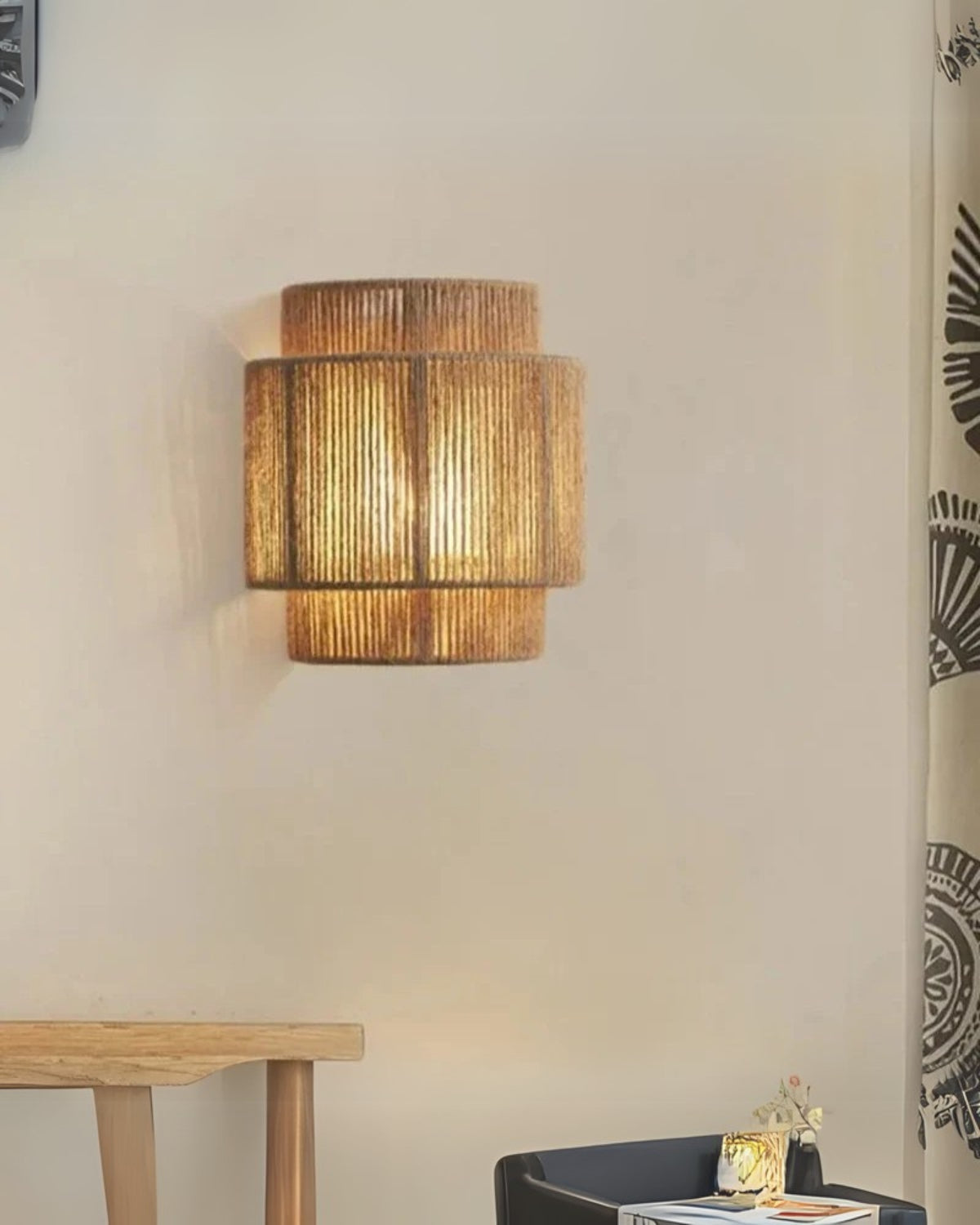 Woven Rope Wall Lamp – Natural Beige Sconce for Cozy Home Decor and Modern Style 4